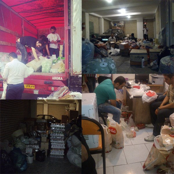 packing-varzeghan-helps بسته بندی کمک ها برای ارسال به خانوارهای زلزله زده